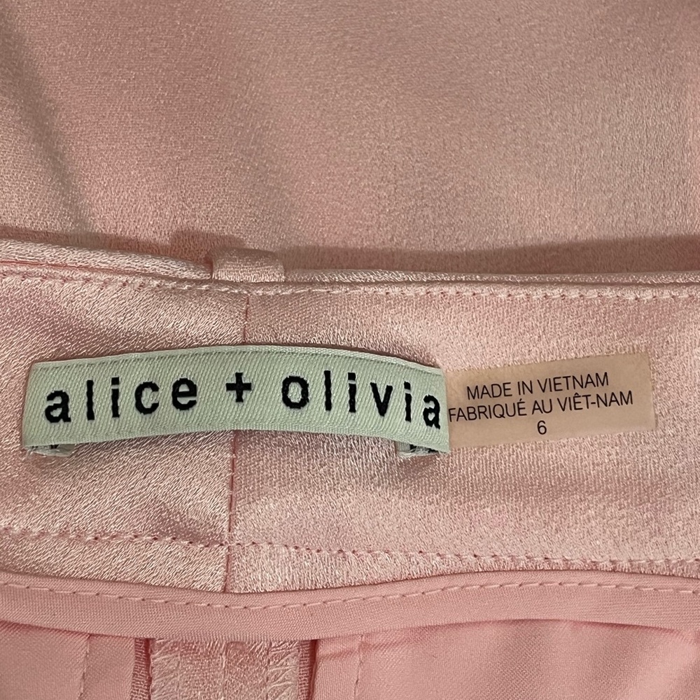 Alice + Olivia Pompey Satin Wide Leg Trousers Pants Minimalist Quiet Luxury 6 - Picture 8 of 10